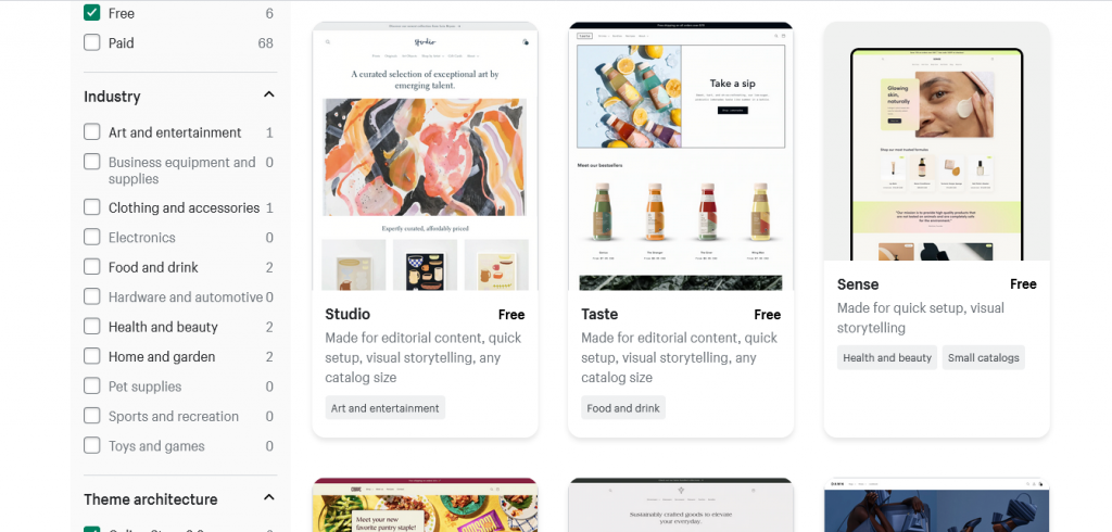 free shopify theme
